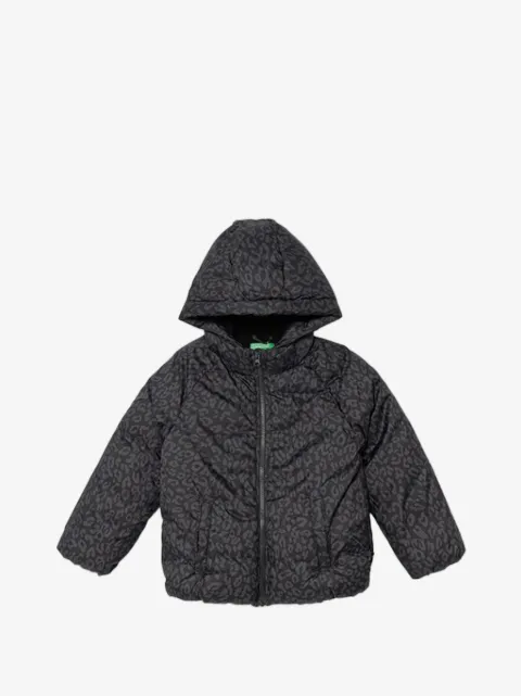 Benetton animal-print padded jacket