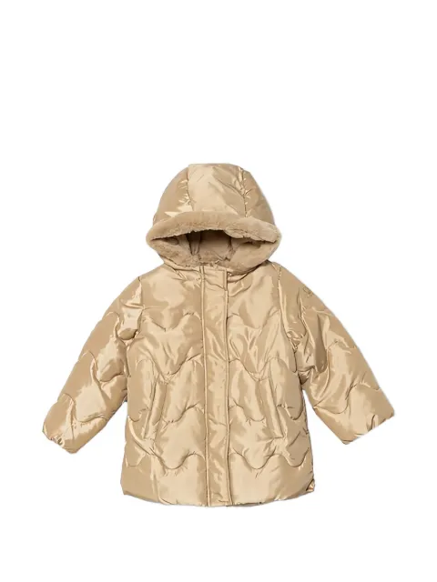 Benetton hooded quilted-design coat