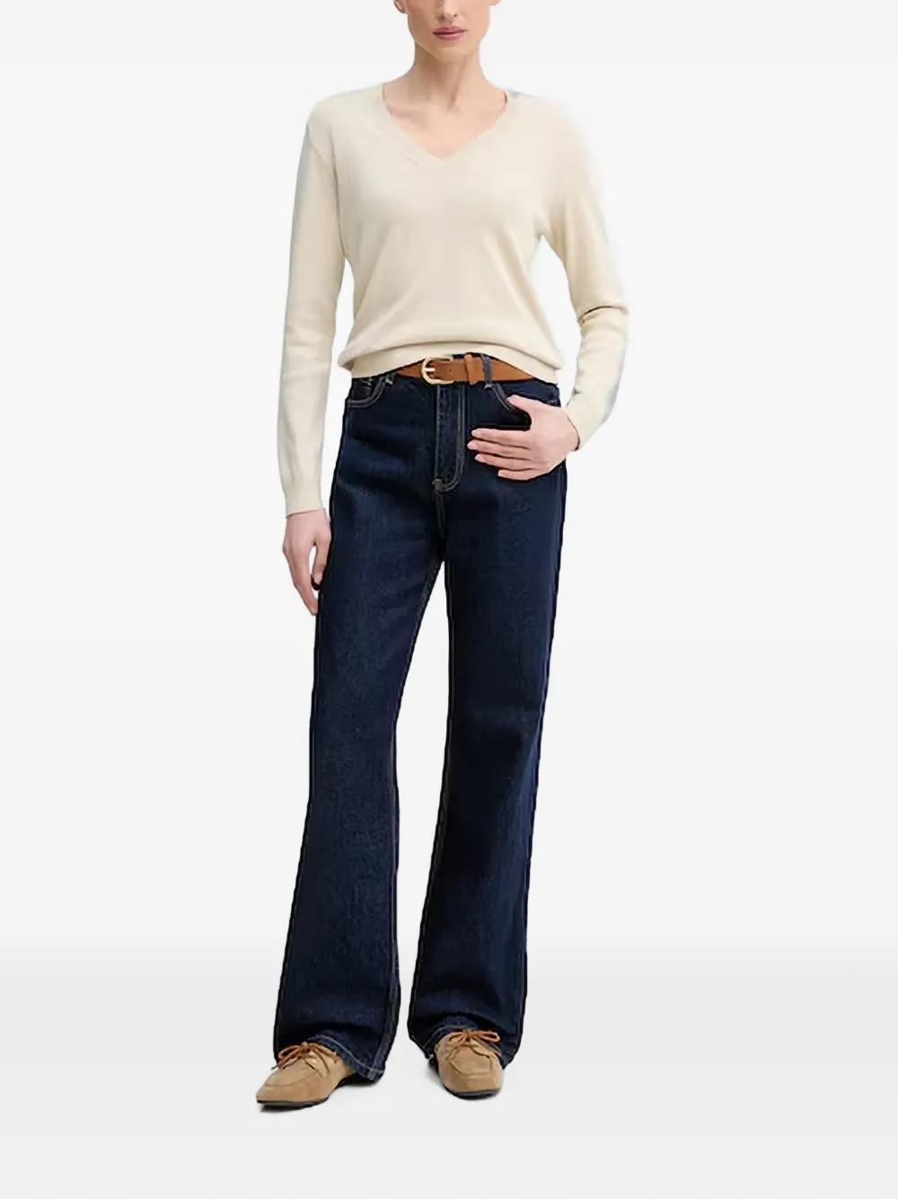 Benetton V-neck jumper Beige