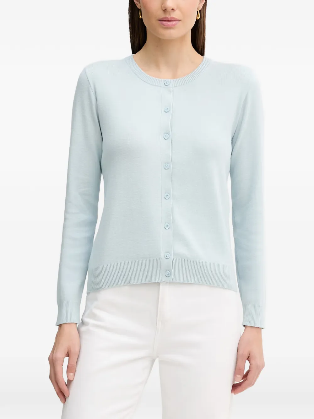 Benetton cardigan à boutonnière - Bleu