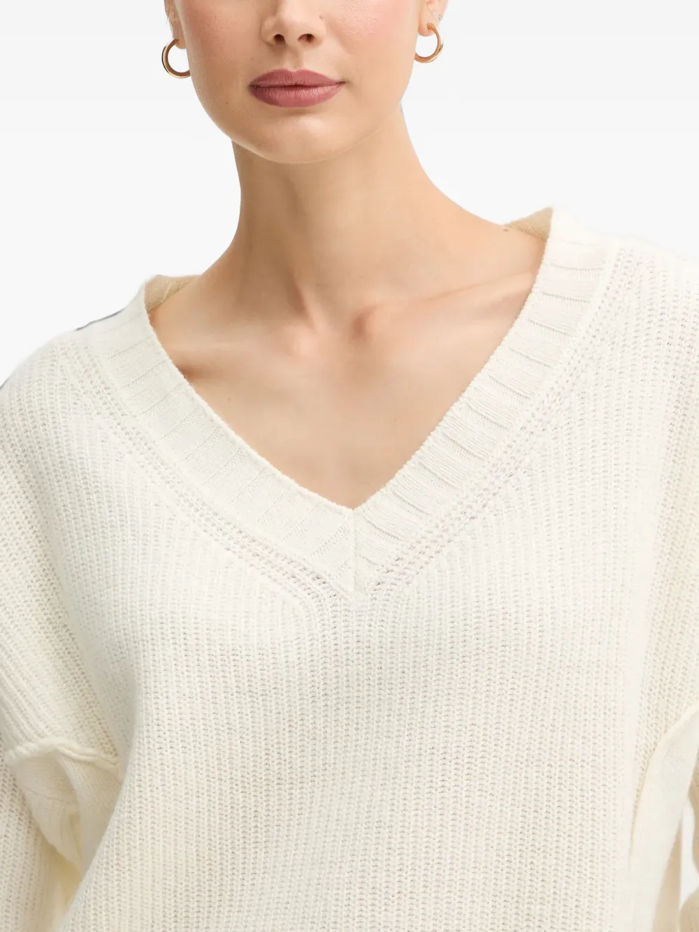 Benetton Ribgebreide trui Wit