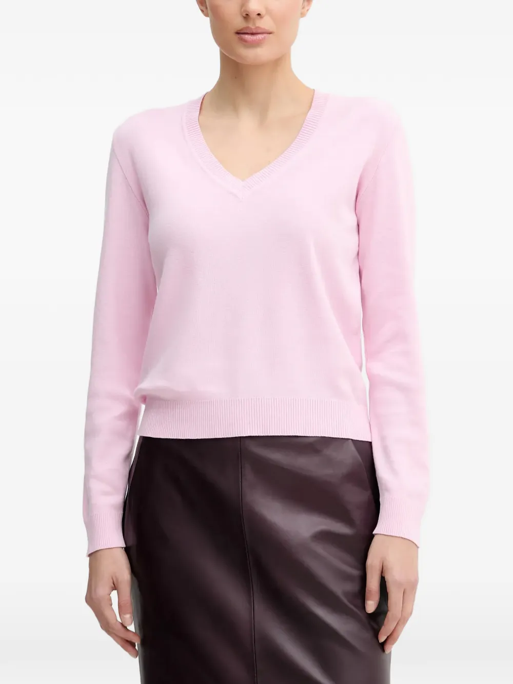 Benetton V-neck ribbed knitwear
