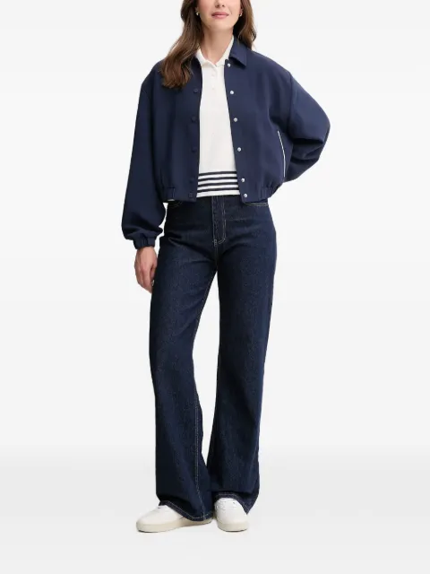 Benetton button-up cropped bomber jacket