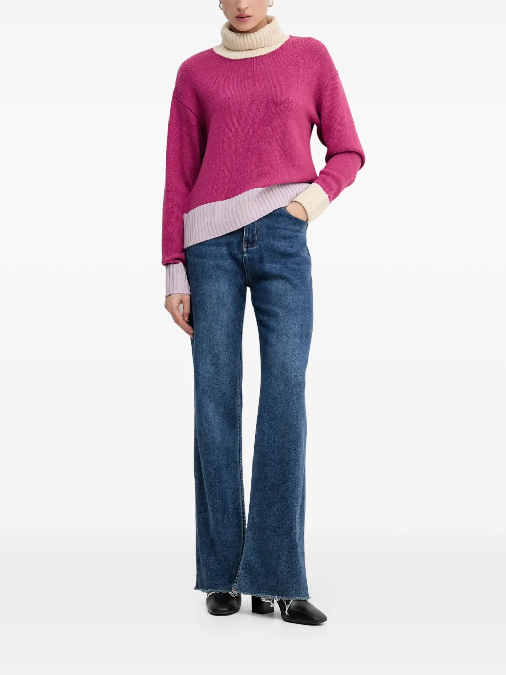 Benetton Coltrui met colourblock Roze