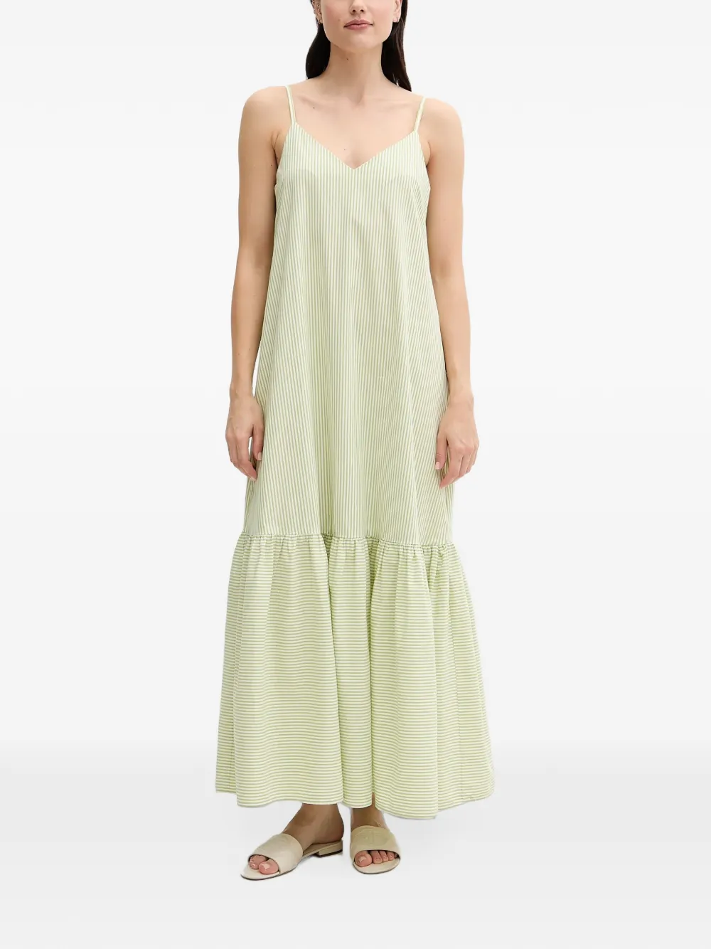 Benetton Gestreepte maxi-jurk Groen