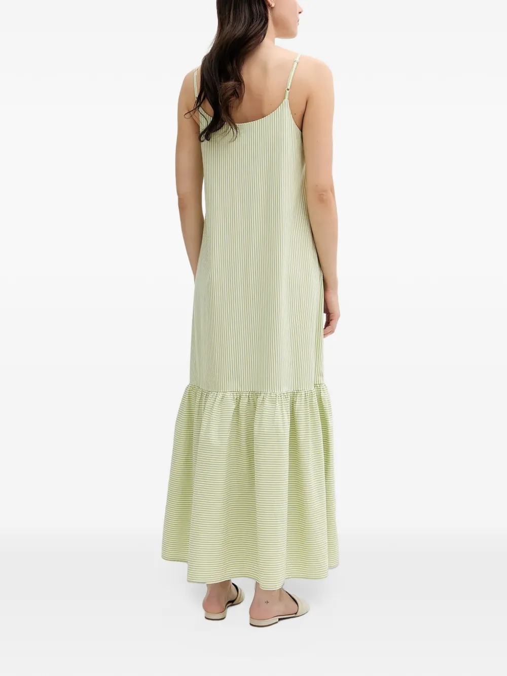 Benetton Gestreepte maxi-jurk Groen