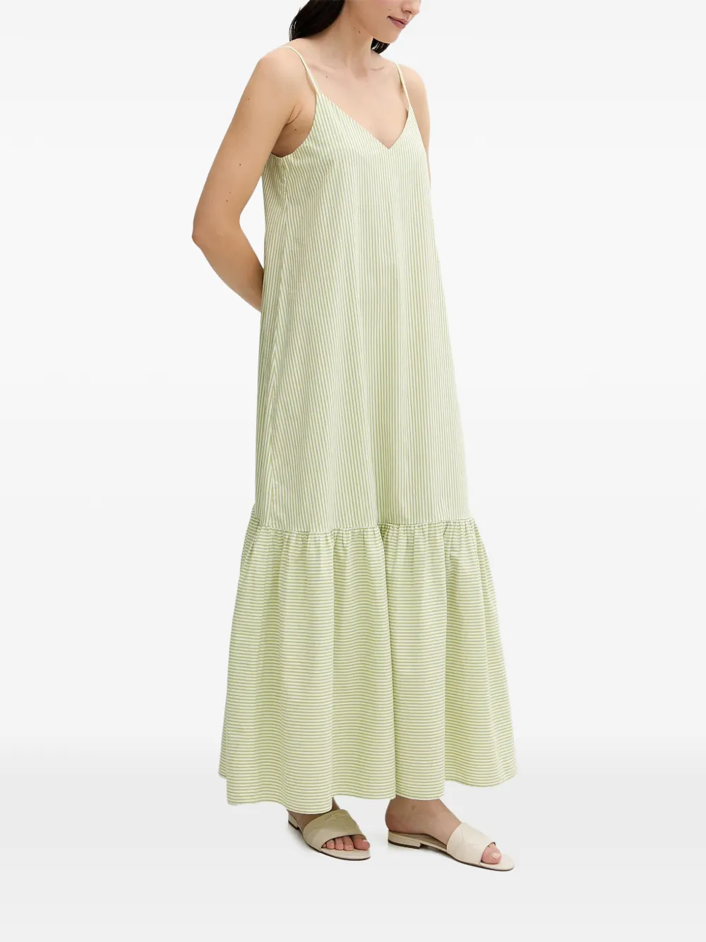 Benetton Gestreepte maxi-jurk Groen