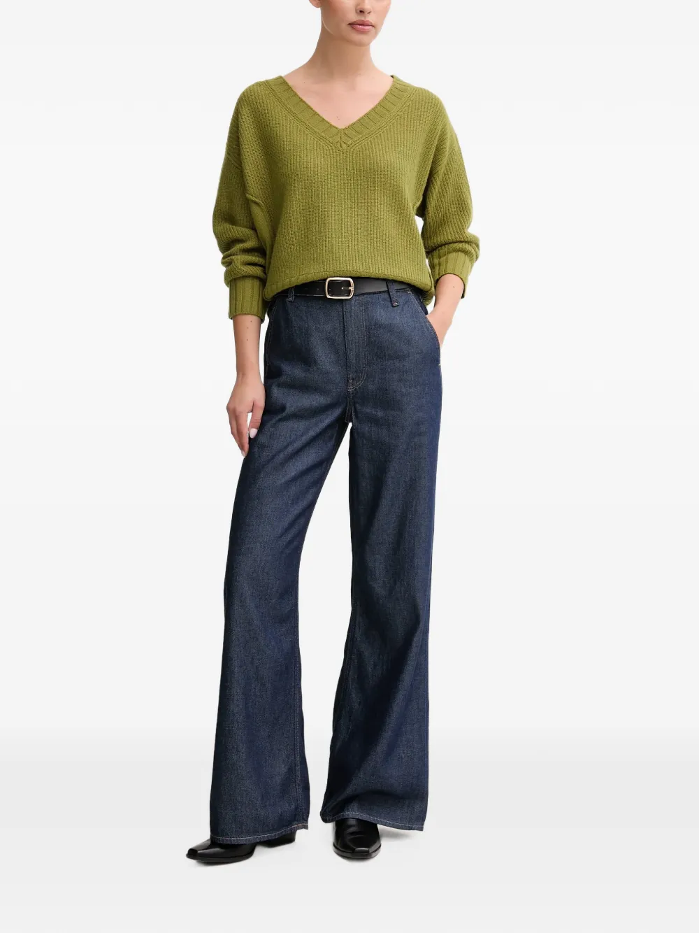 Benetton Trui met V-hals Groen