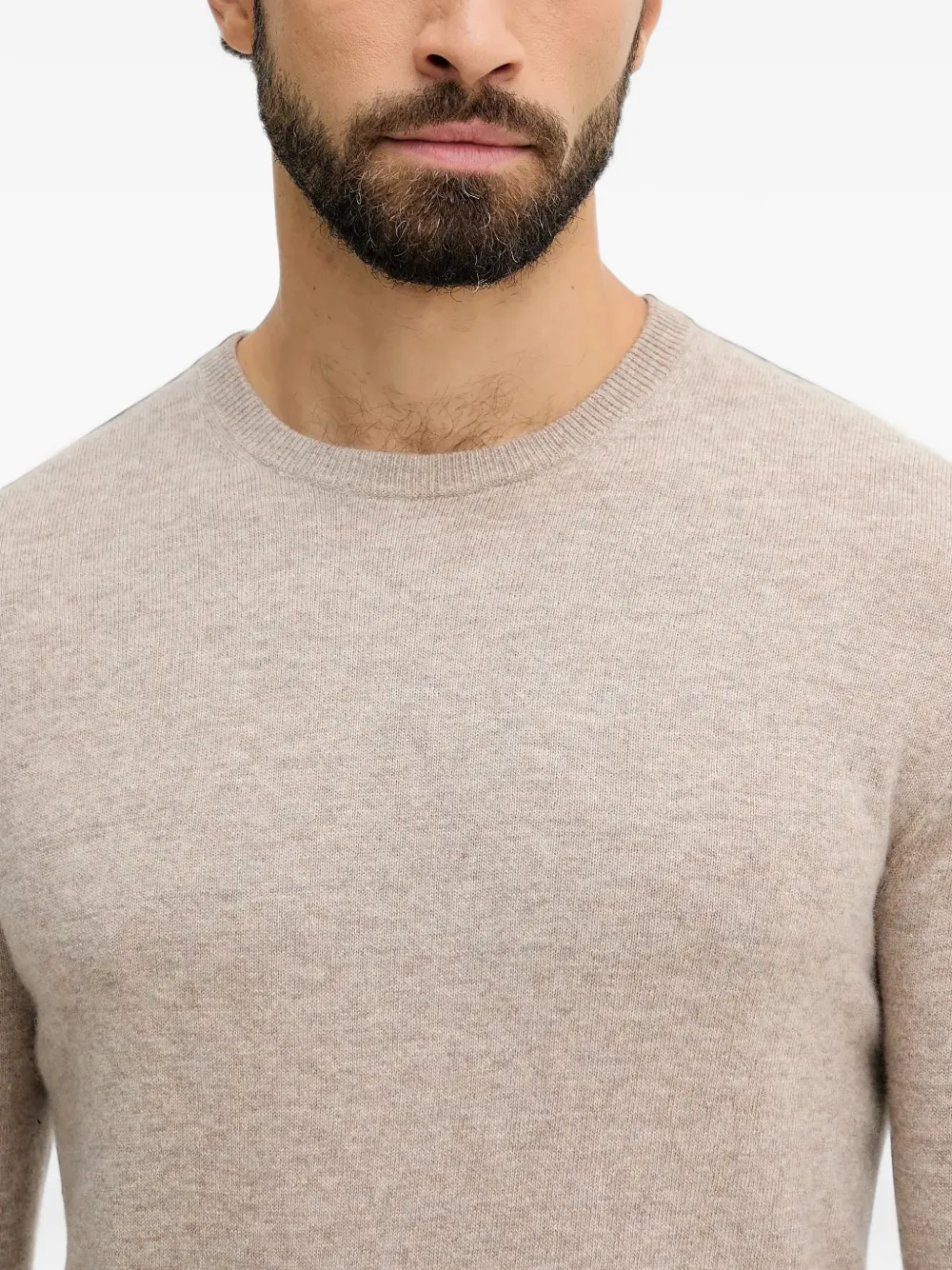 Benetton crew-neck long-sleeve sweater Beige