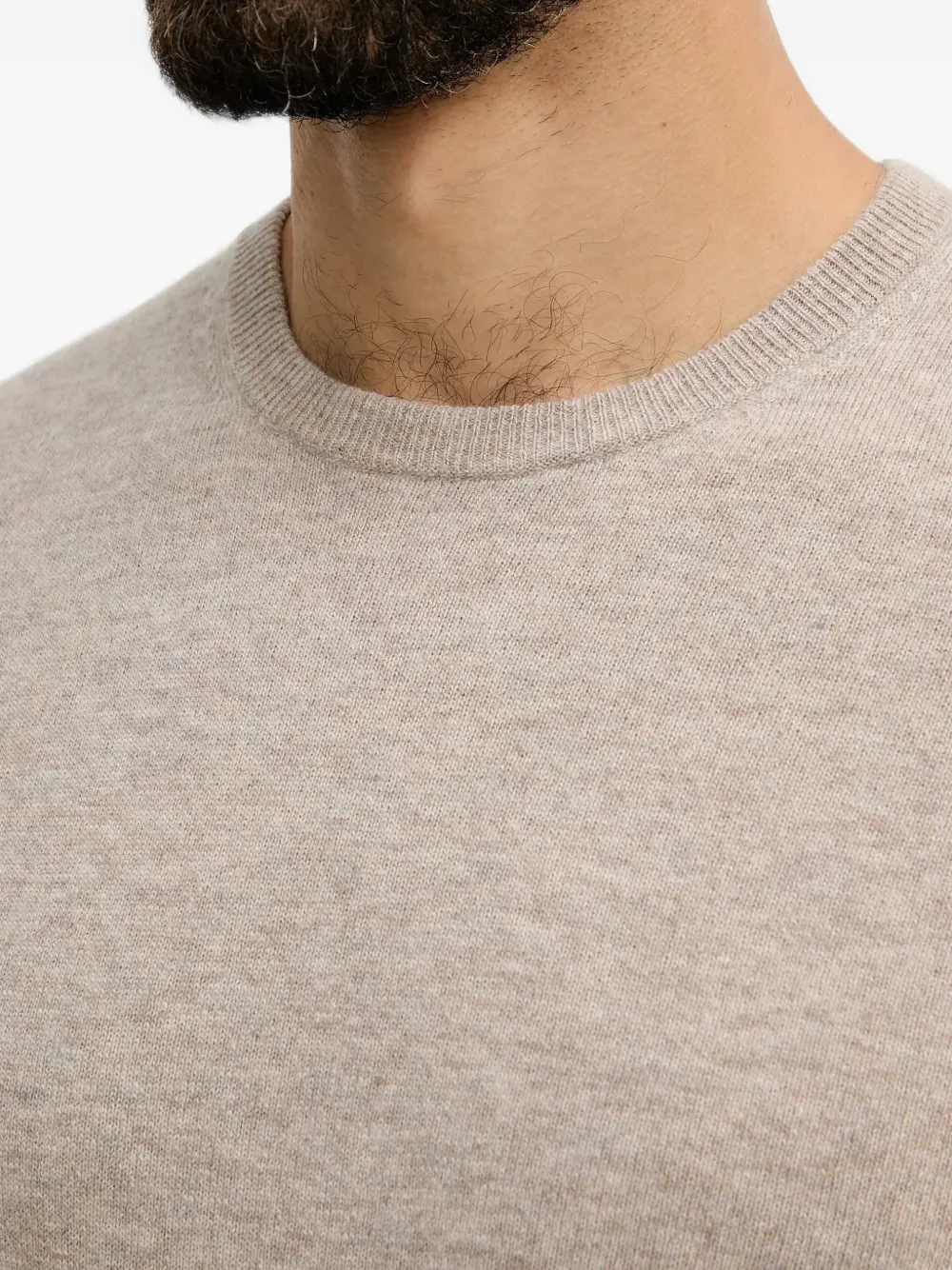 Benetton crew-neck long-sleeve sweater Beige