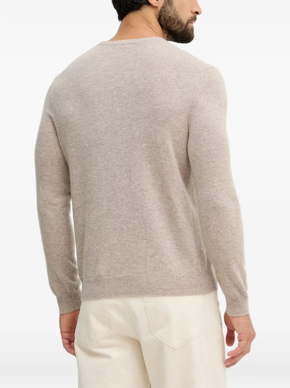 Benetton crew-neck long-sleeve sweater Beige