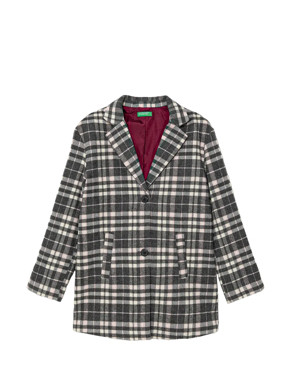 Benetton Prince-of-Wales check-pattern coat - Gris Benetton Prince-of-Wales check-pattern coat - Gris