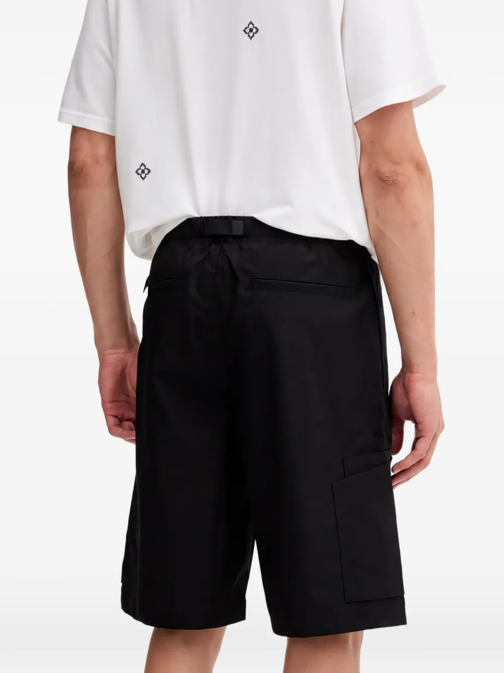 Benetton Belted Cargo Shorts In Black
