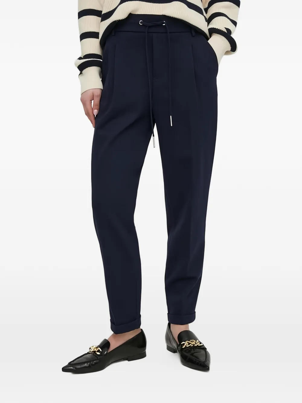 Benetton drawstring pleated trousers - Blu