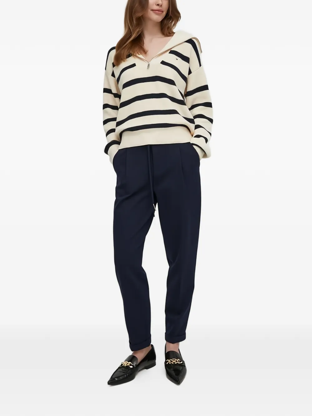 Benetton Plooibroek met trekkoord Blauw