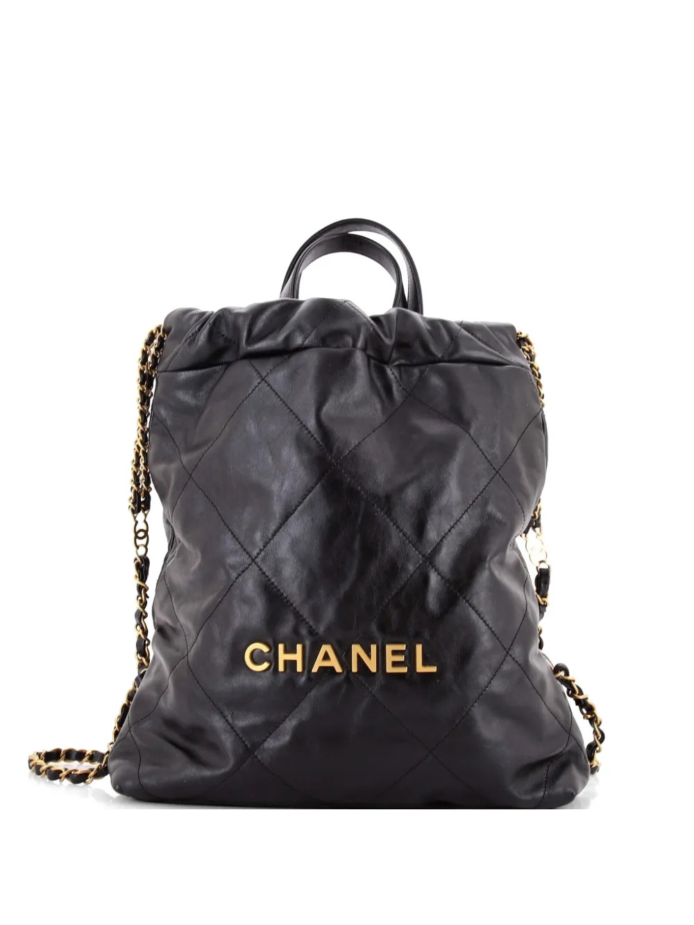 CHANEL Pre-Owned 22 Chain Quilted Calfskin Medium backpack - Schwarz