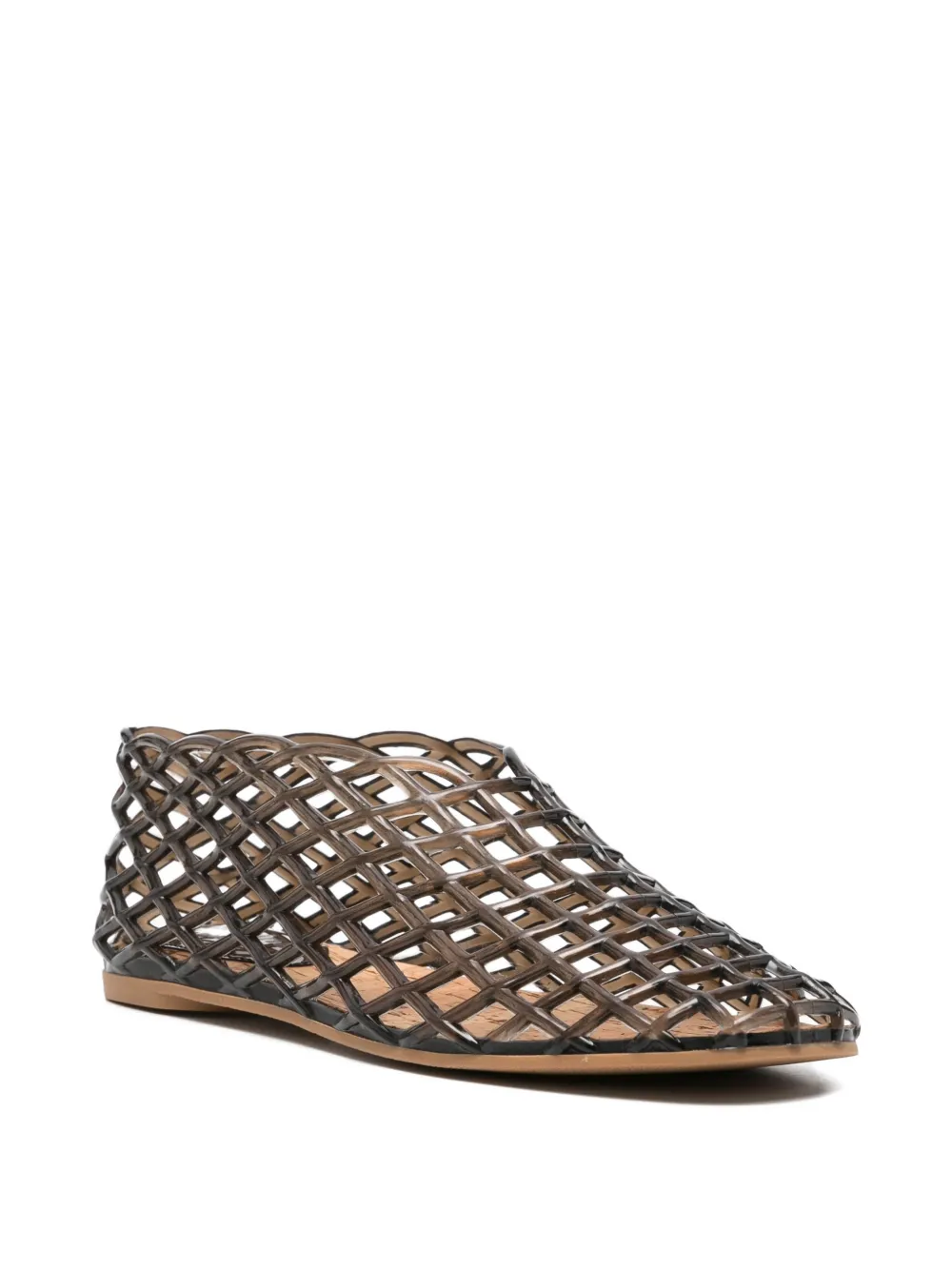  La Piscine Openwork Ballet Flats - Brown 