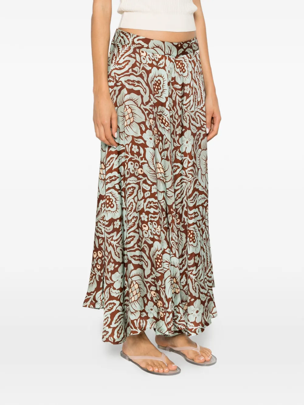  Dixie Pantaloni A Fiori - Marrone 