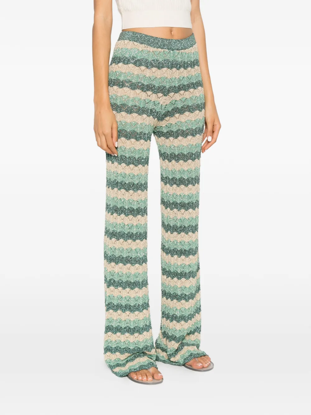  Dixie Pantalones De Punto Chevron - Verde 