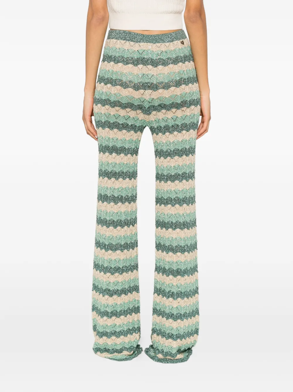 DIXIE Broek met chevron patroon Groen