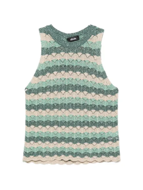 DIXIE striped crochet-knit top