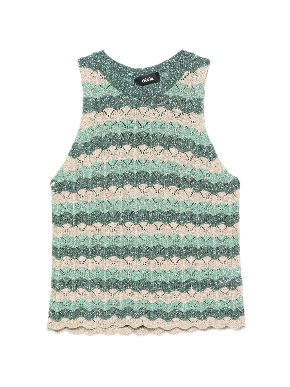 DIXIE striped crochet-knit top - Verde