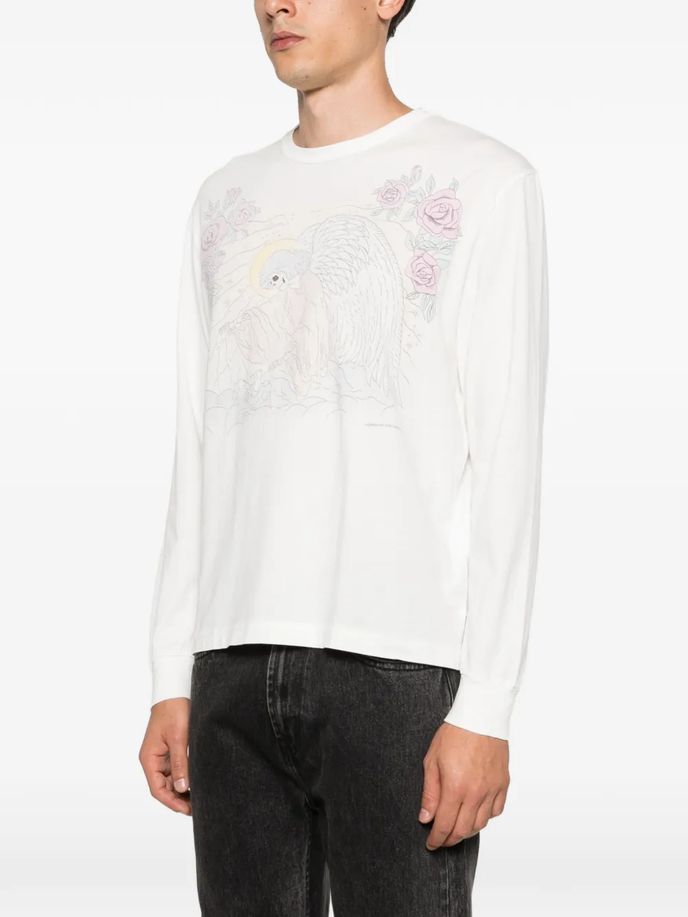 OUR LEGACY Cruise long-sleeve Printed T-shirt | White | FARFETCH ID