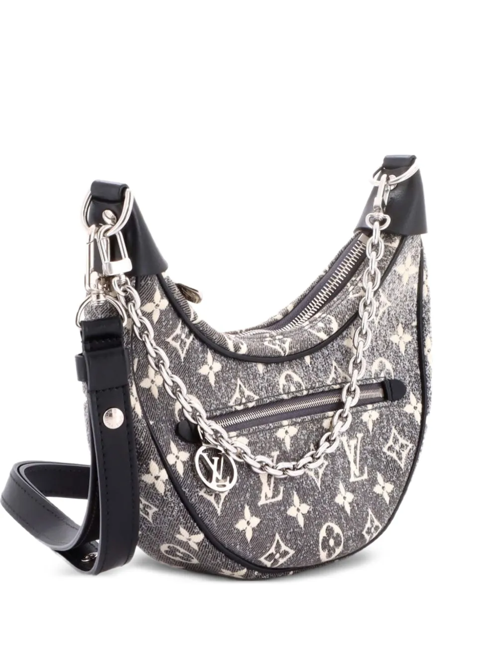 Louis Vuitton Pre-Owned Loop Handbag Monogram Jacquard Denim hobo bag - Schwarz
