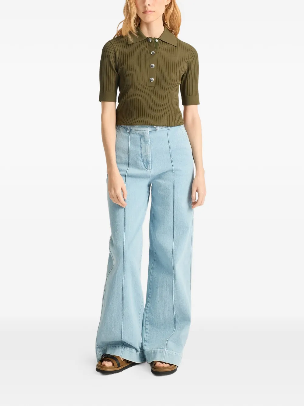 Fusalp Vera geribbeld poloshirt Groen