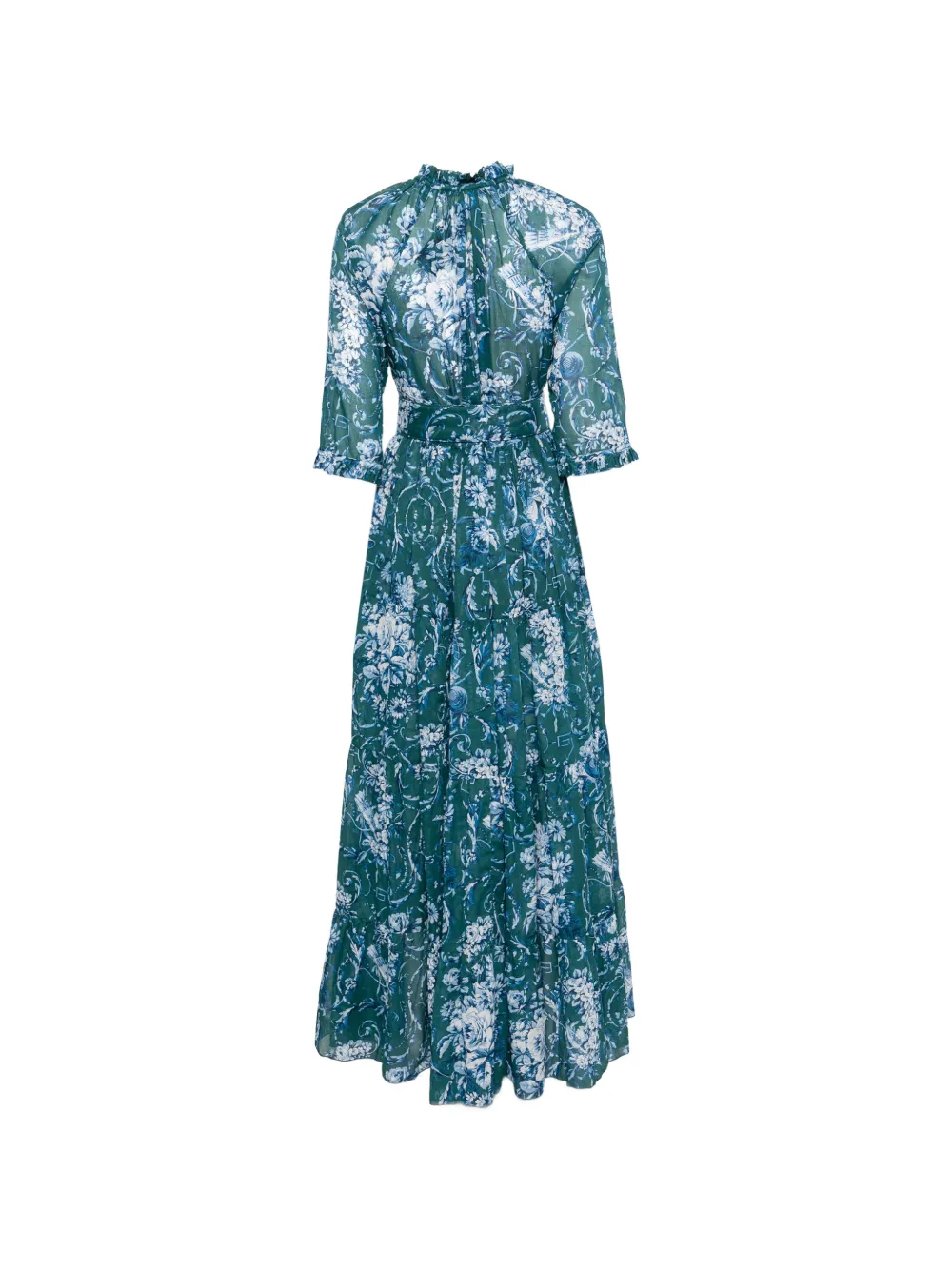 Samantha Sung Maxi-jurk met kwastje en bloemen Blauw