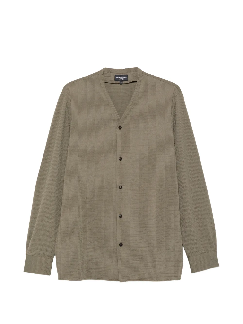Emporio Armani button-up V-neck shirt - Verde
