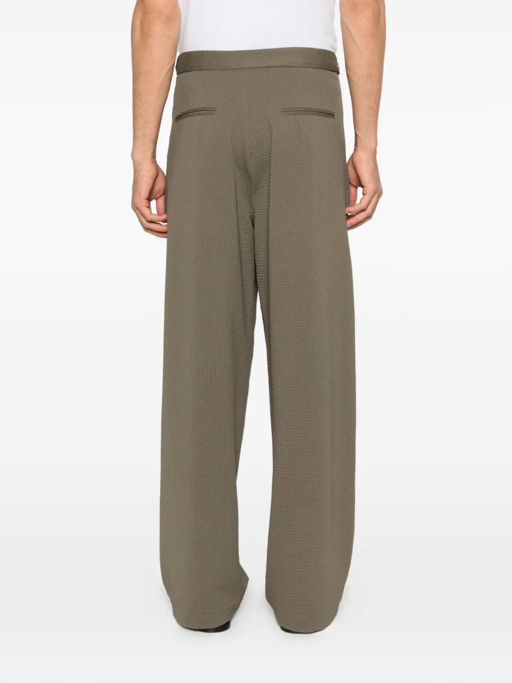 Emporio Armani Plooibroek met knoopsluiting Groen