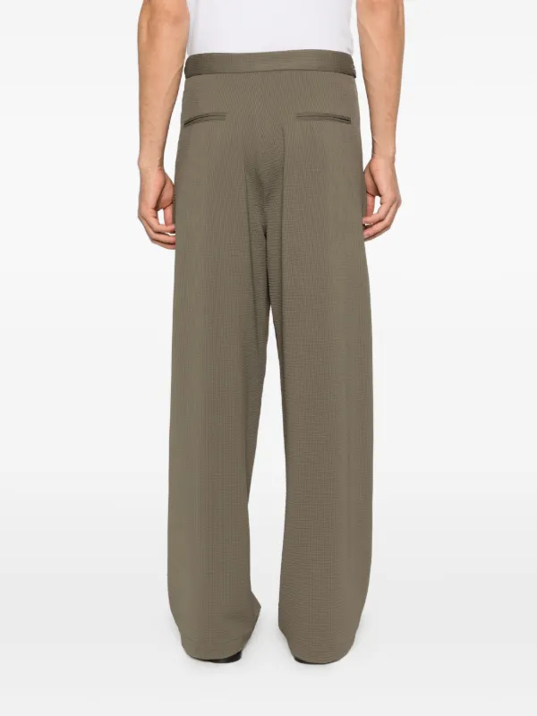 Emporio Armani button-fastening pleated-design Trousers | Green