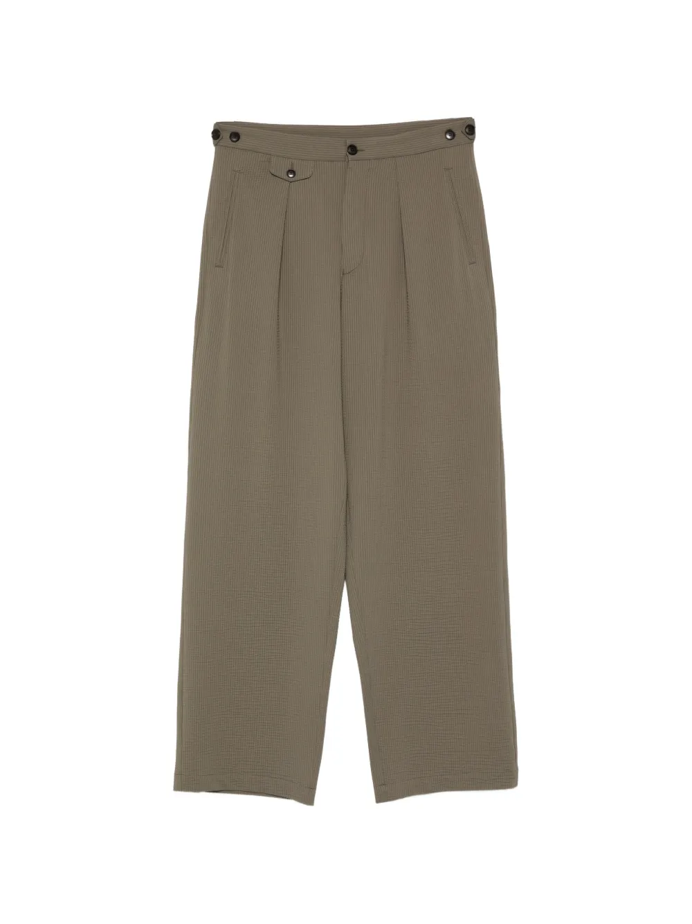 Emporio Armani button-fastening pleated-design trousers - Verde