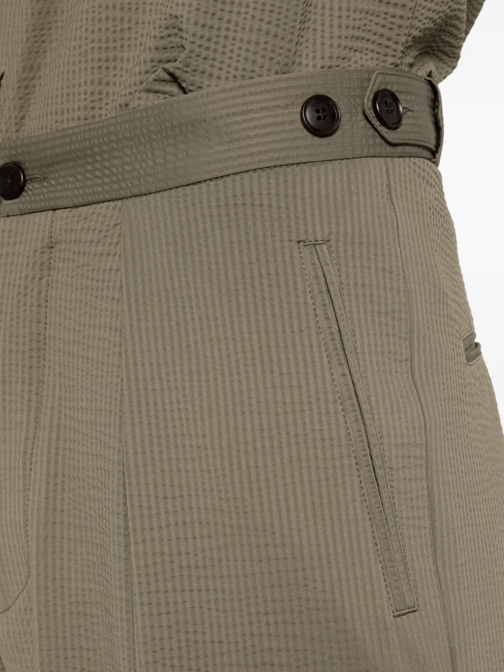 Emporio Armani Plooibroek met knoopsluiting Groen