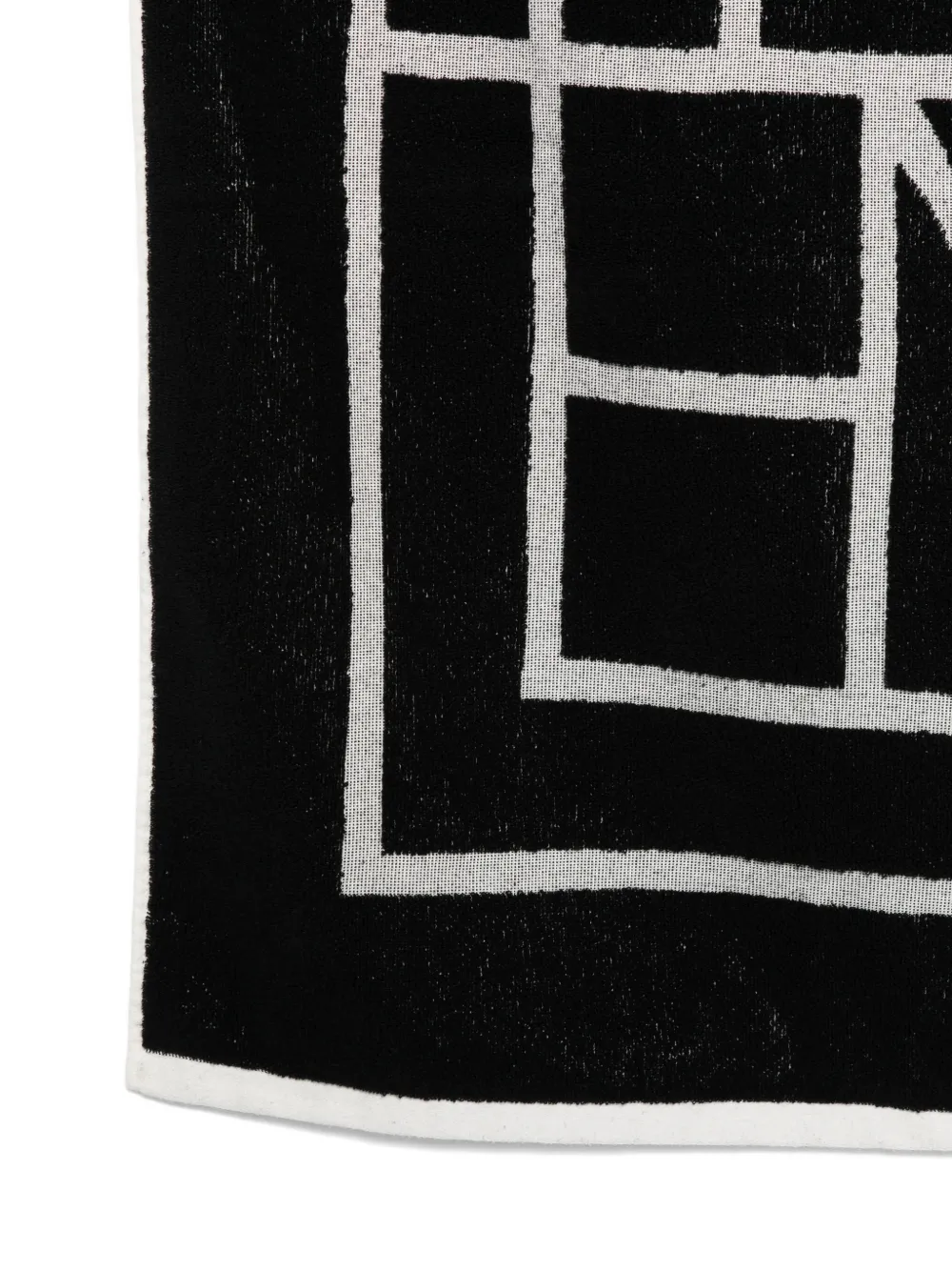 TOTEME Badhanddoek met geometrisch patroon Zwart