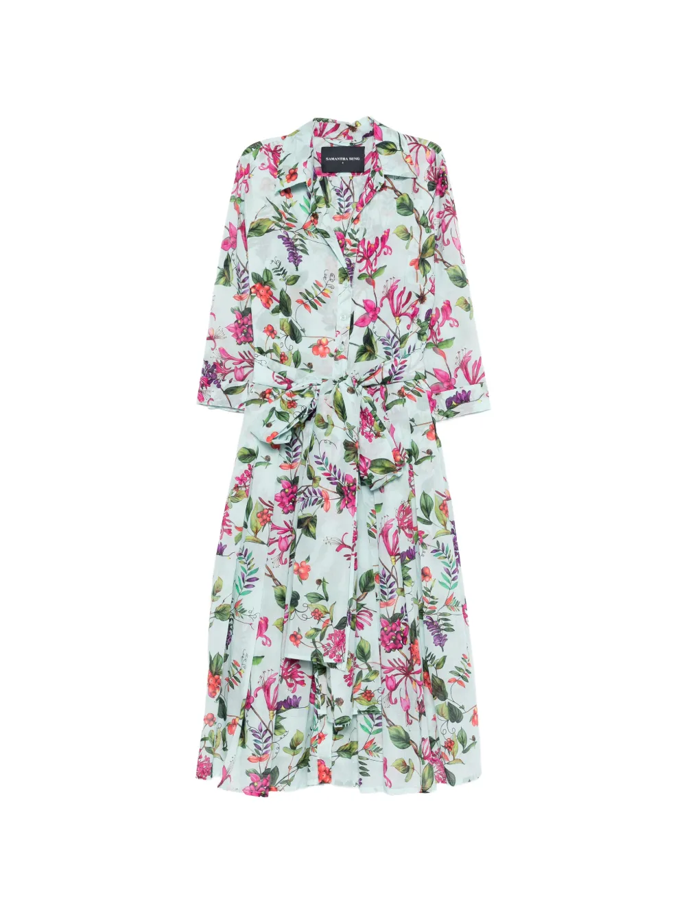 Samantha Sung floral tie maxi dress - Blu