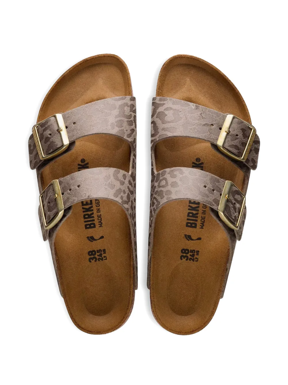 Birkenstock Arizona leopard-print sandals Beige