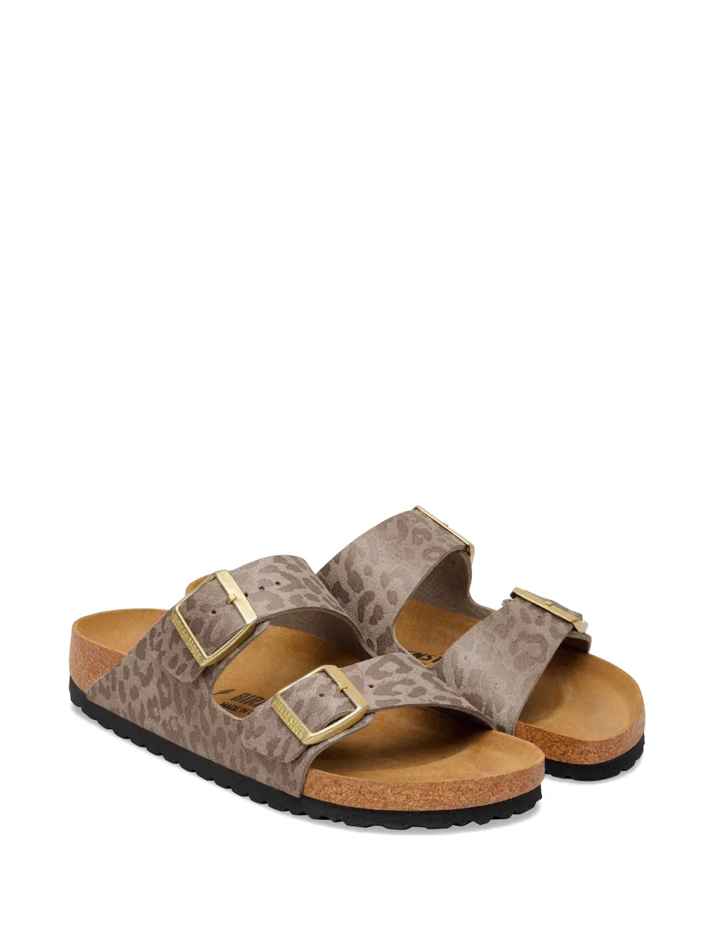 Birkenstock Arizona leopard-print sandals Beige