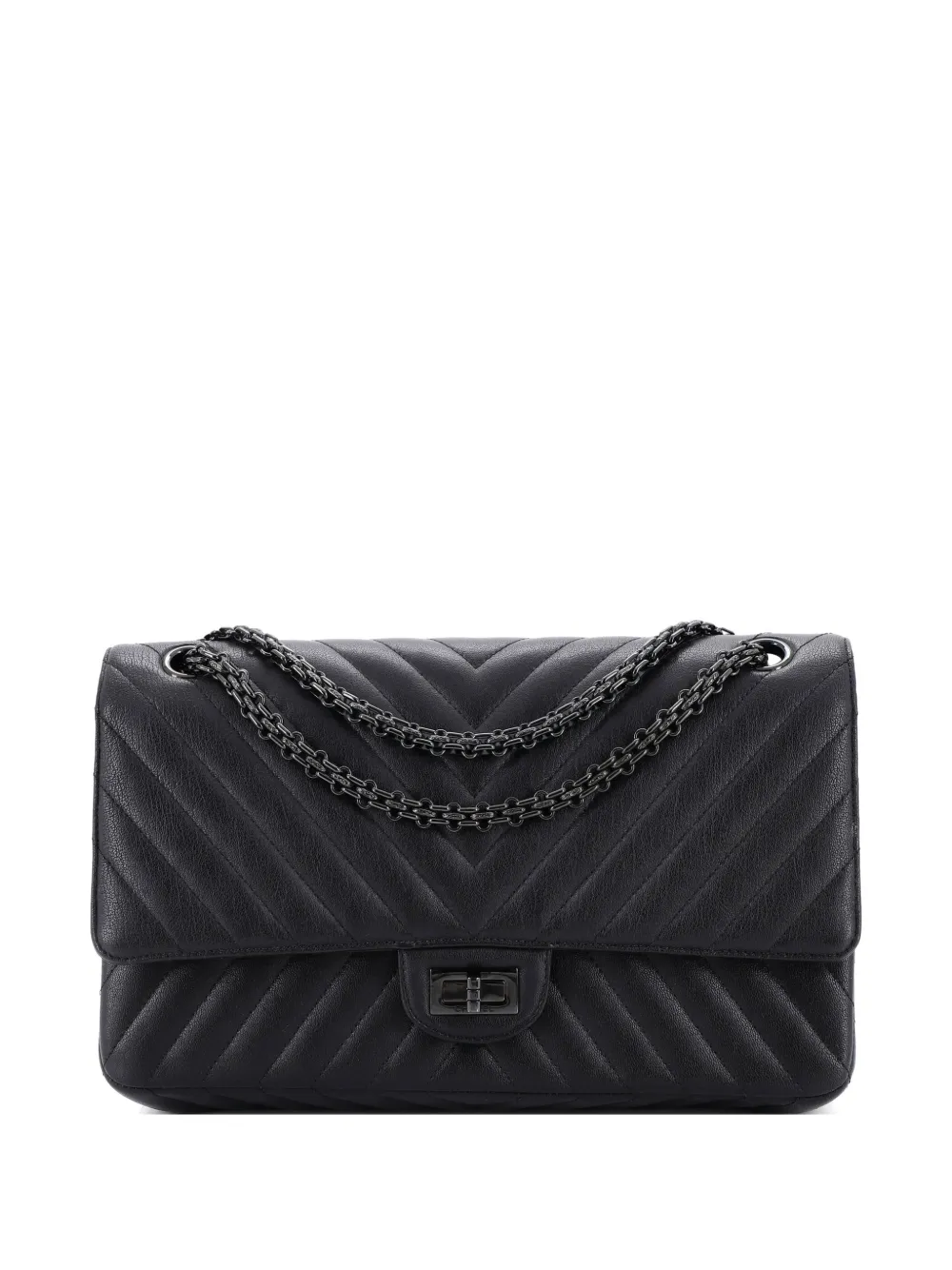 CHANEL Pre-Owned So Black Reissue 2.55 Flap Bag Chevron Sheepskin 226 shoulder bag - Nero