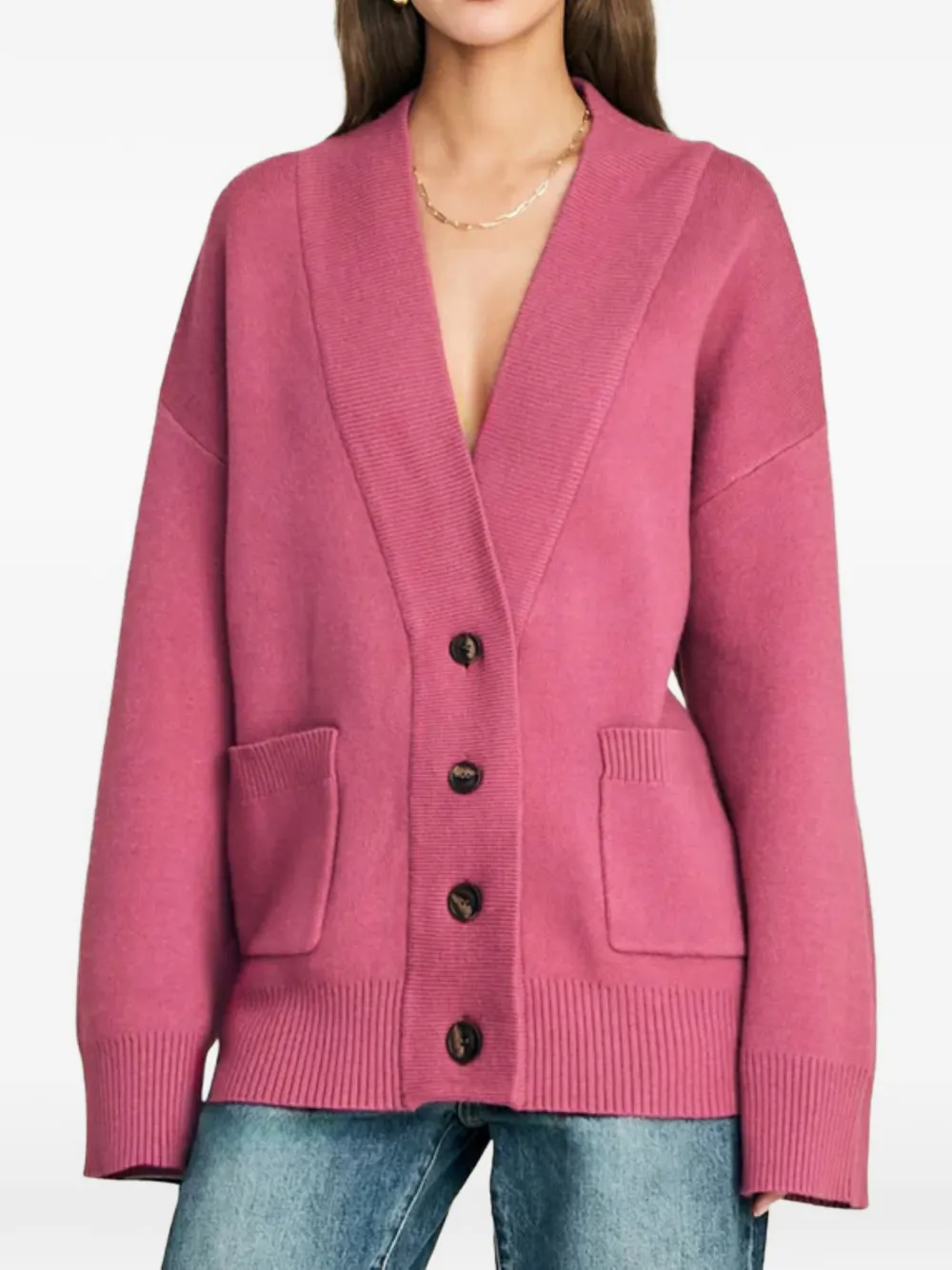 SEROYA Carley V-neck cardigan - Rosa