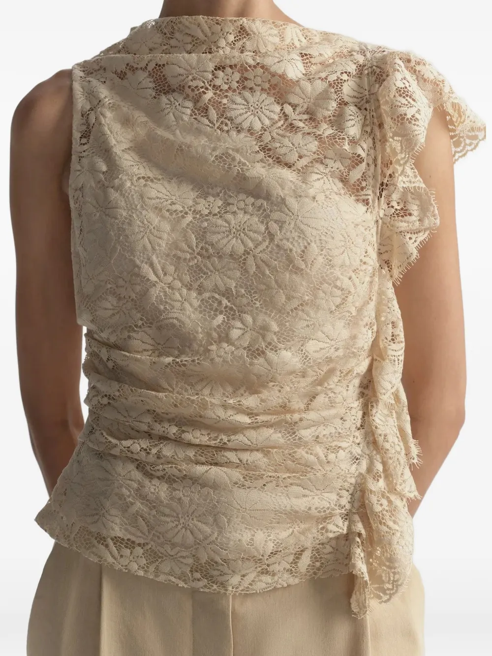  A.l.c. Ruffled Lace Top - Neutrals 