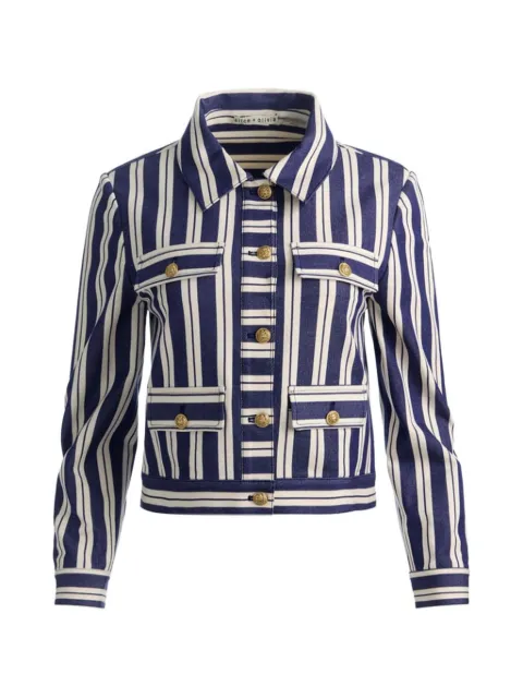 alice + olivia Alex striped boxy jacket