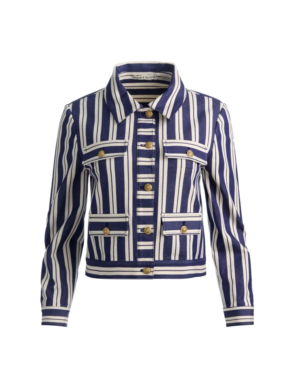 alice + olivia Alex gestreept boxy jack Blauw