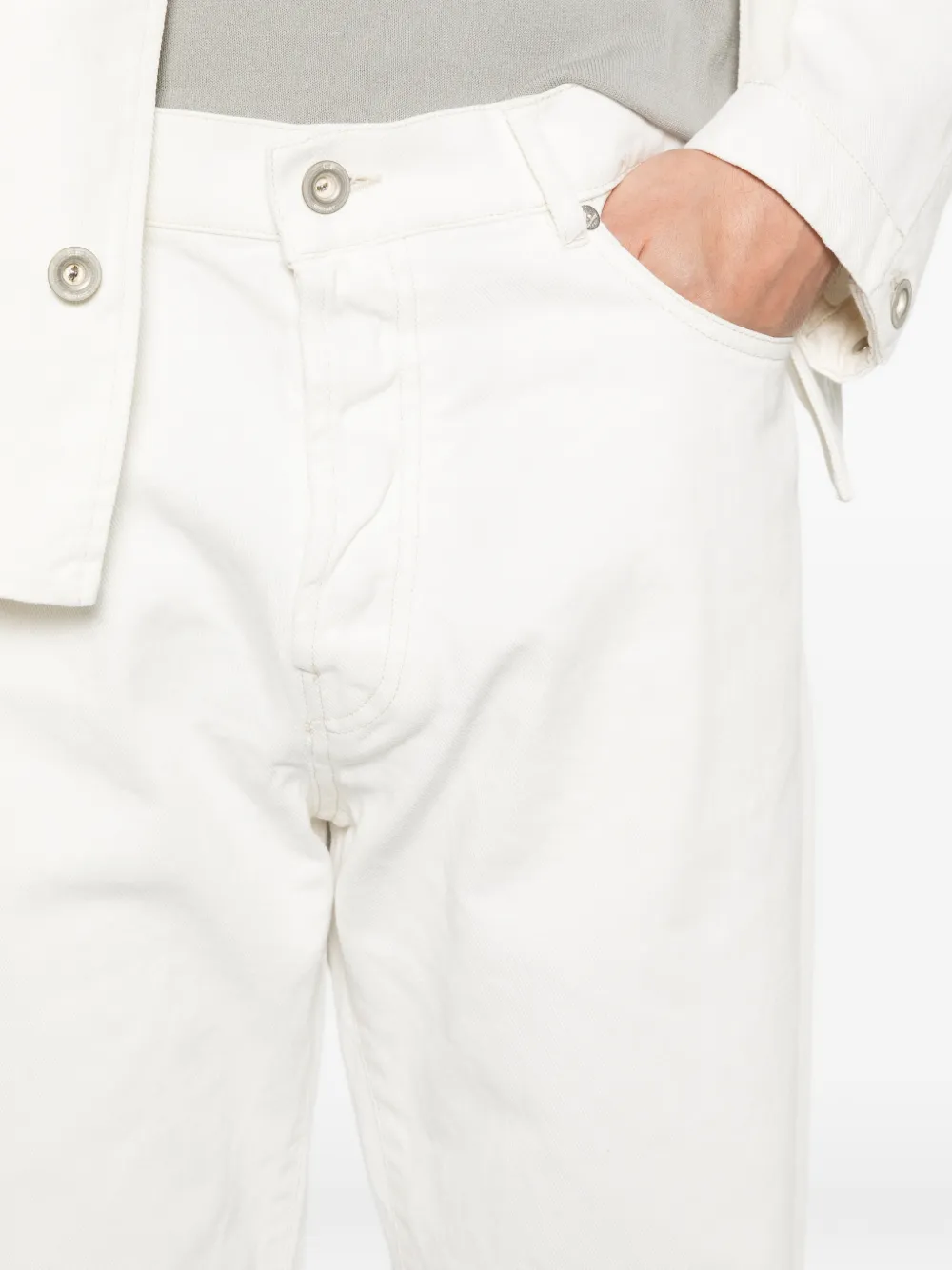 C.P. Company Bull denim broek met zijnaden Wit