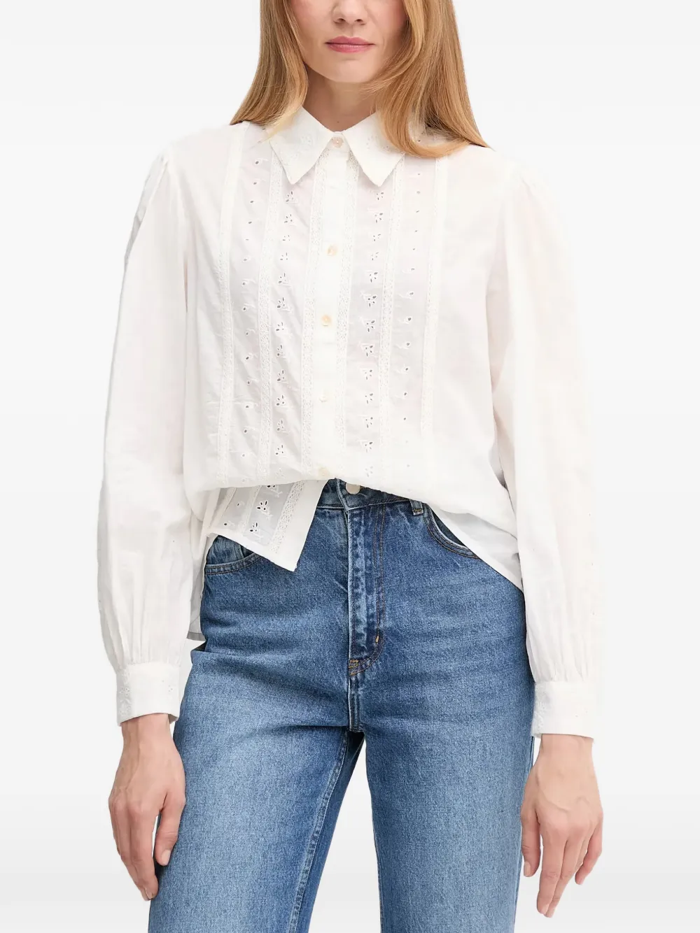 Hoss Intropia Embroidered Shirt In White
