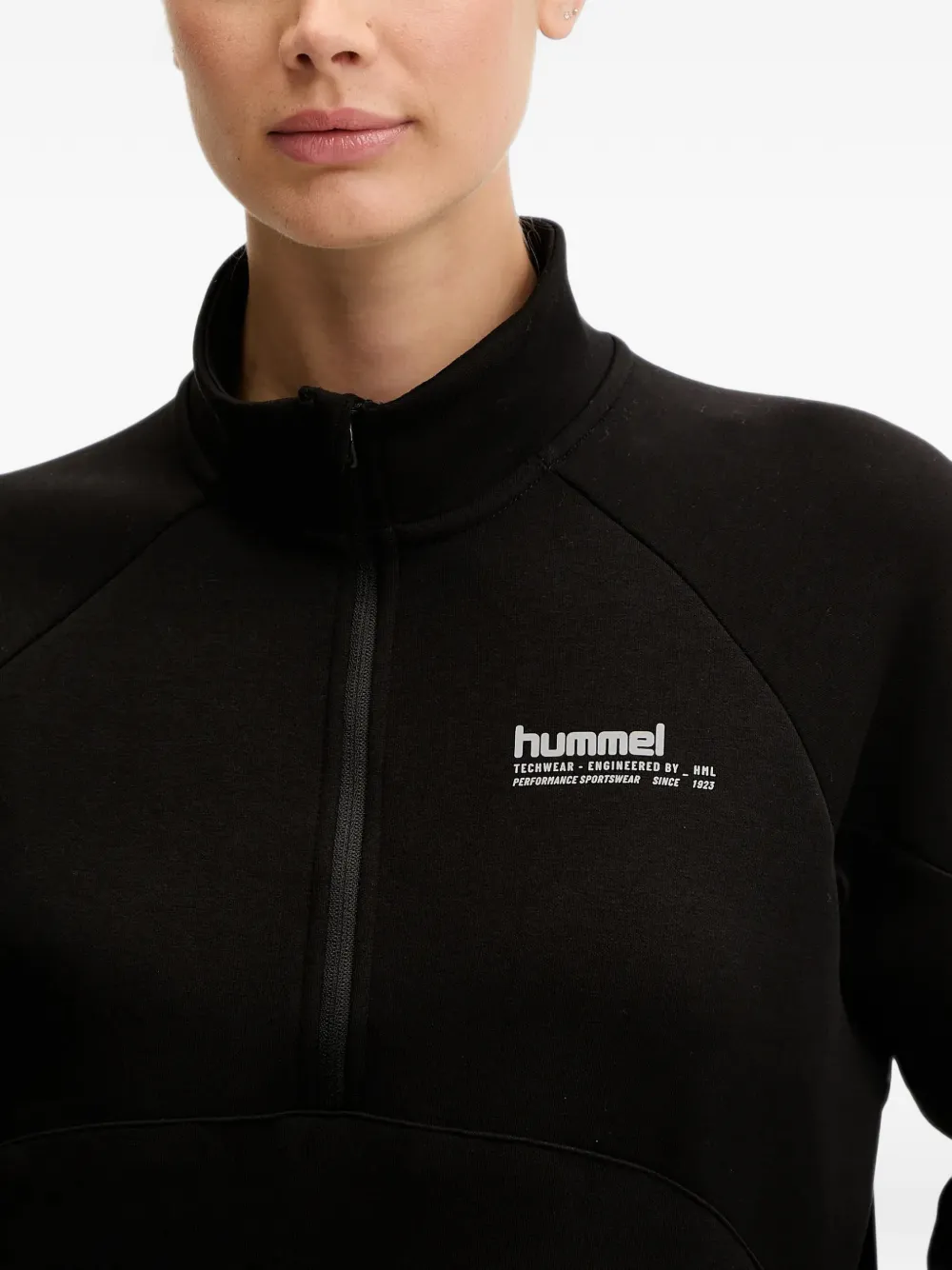 Hummel hmlTECH trui met halve rits Zwart
