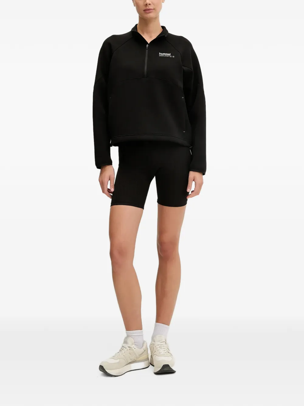Hummel hmlTECH trui met halve rits Zwart