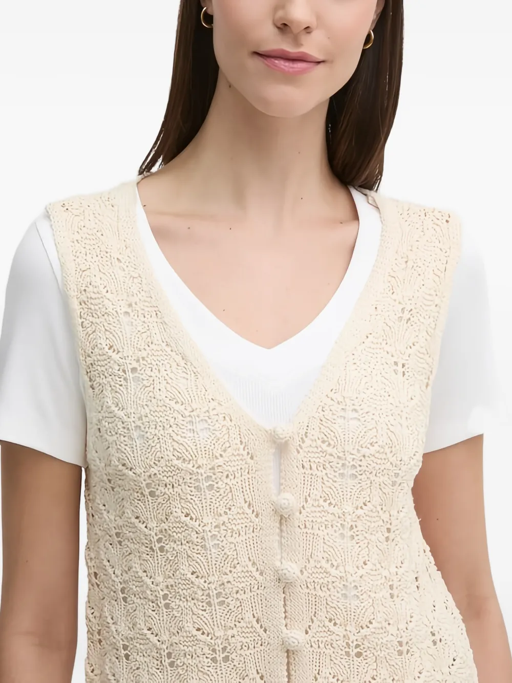 Hoss Intropia Gilet en vlinderdas Beige