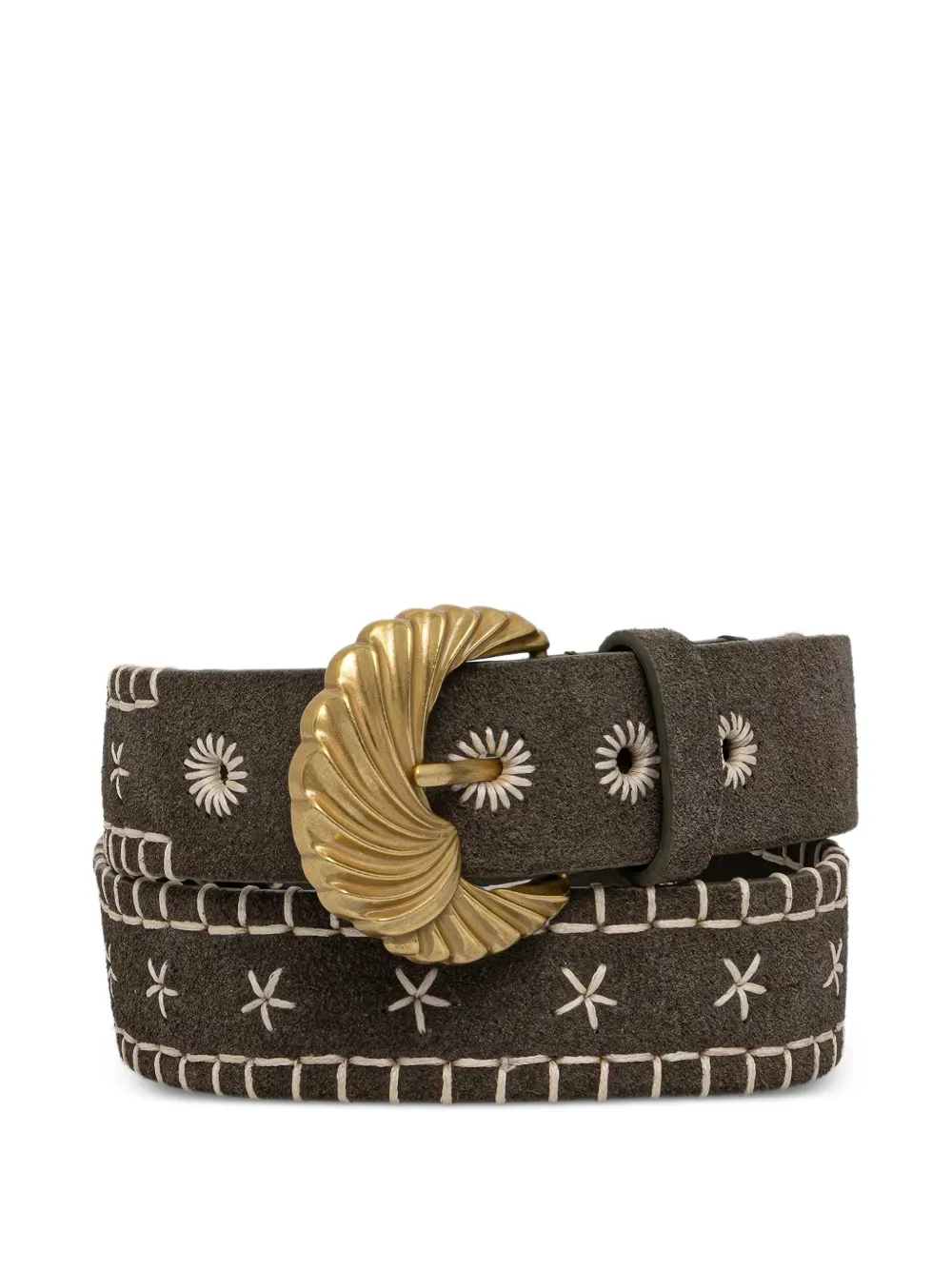 Hoss Intropia Lilit embroidered buckle-fastening belt - Verde